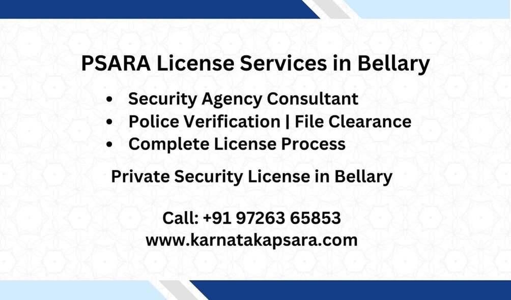 PSARA License in Consultant in Bellary